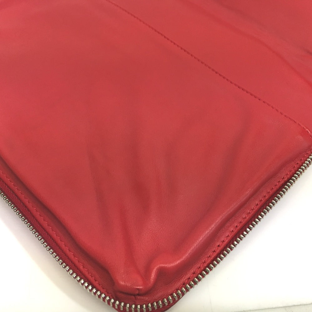 Christian Louboutin spike stud clutch bag/iPad case in patent leather/unisex red