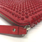 Christian Louboutin spike stud clutch bag/iPad case in patent leather/unisex red