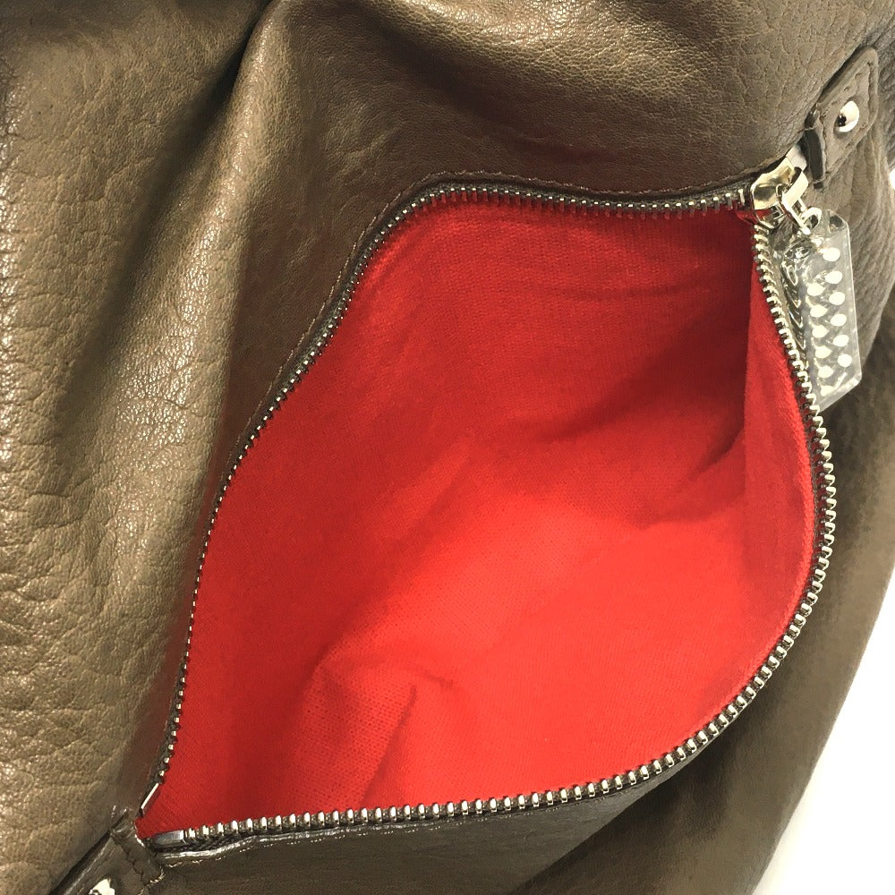 Christian Louboutin shoulder bag, chain bag, leather, women's, brown