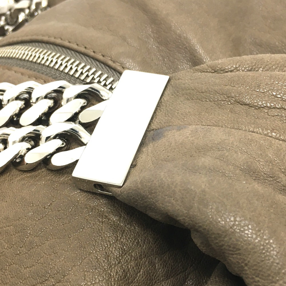 Christian Louboutin shoulder bag, chain bag, leather, women's, brown
