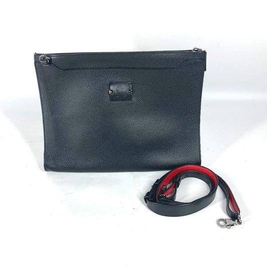 Christian Louboutin กระเป๋าสะพายข้าง โลโก้ SKY 2WAY คลัตช์ กระเป๋าเพาช์ กระเป๋าสะพายไหล่หนัง ยูนิเซ็กส์ สีดำ