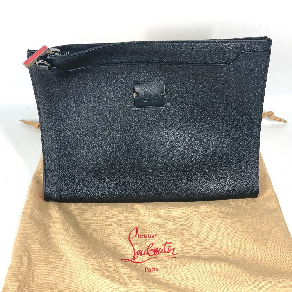 Christian Louboutin 斜め掛け ロゴ SKY スカイ 2WAYバッグ クラッチバッグ ポーチ カバン ショルダーバッグ レザー ユニセックス ブラック
