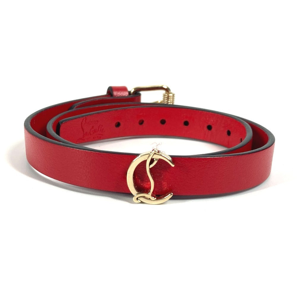 Christian Louboutin 1205077 Loubilink ルビリンク CL ロゴ 2重ブレス アクセサリー ブレスレット レザー レディース レッド - brandshop-reference