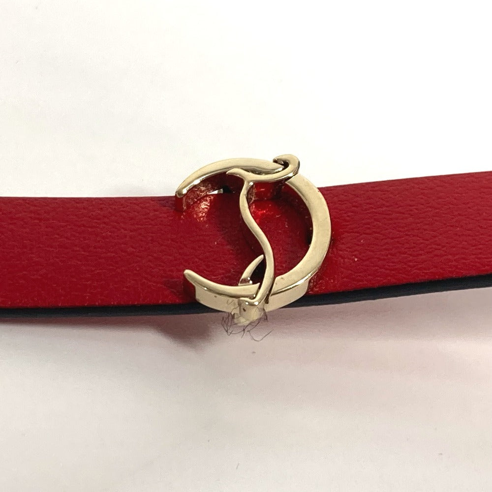 Christian Louboutin 1205077 Loubilink ルビリンク CL ロゴ 2重ブレス アクセサリー ブレスレット レザー レディース レッド - brandshop-reference