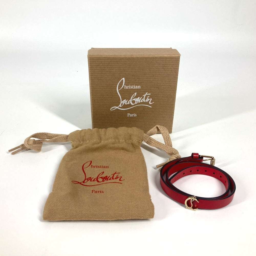 Christian Louboutin 1205077 Loubilink ルビリンク CL ロゴ 2重ブレス アクセサリー ブレスレット レザー レディース レッド - brandshop-reference