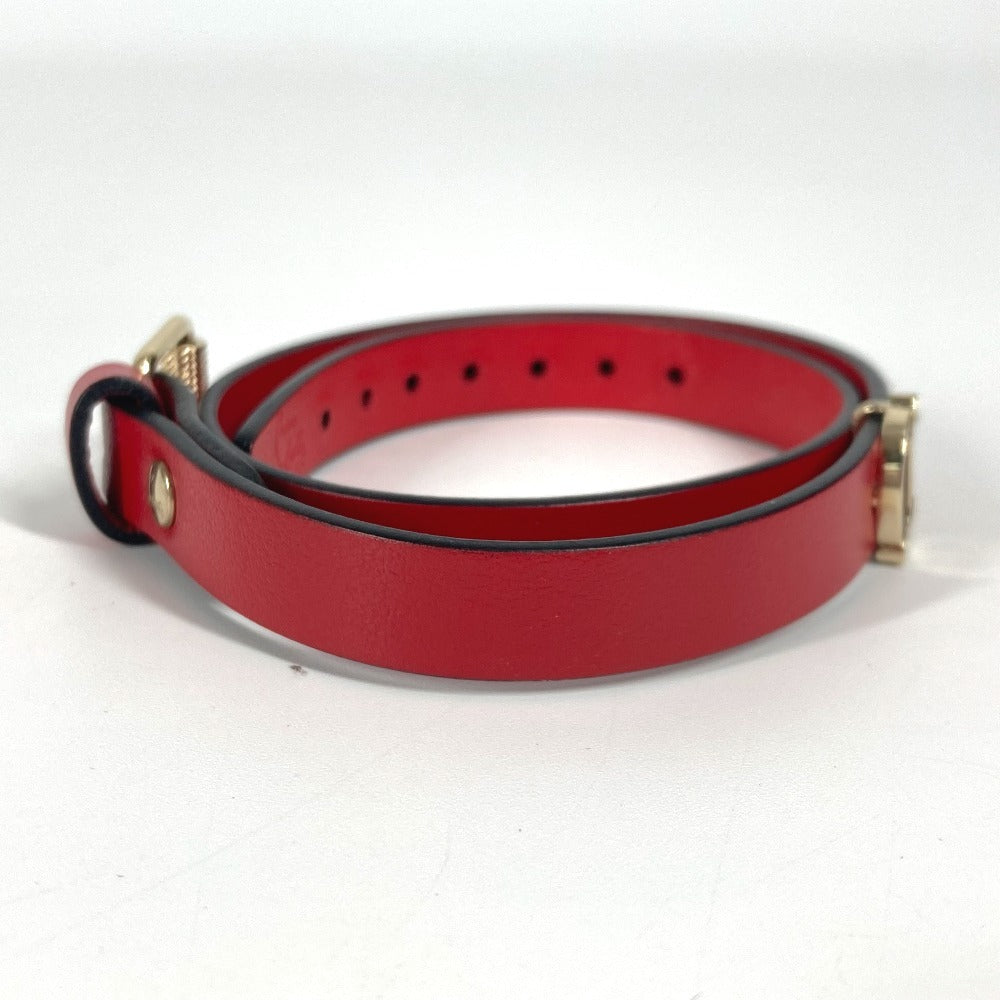 Christian Louboutin 1205077 Loubilink ルビリンク CL ロゴ 2重ブレス アクセサリー ブレスレット レザー レディース レッド - brandshop-reference