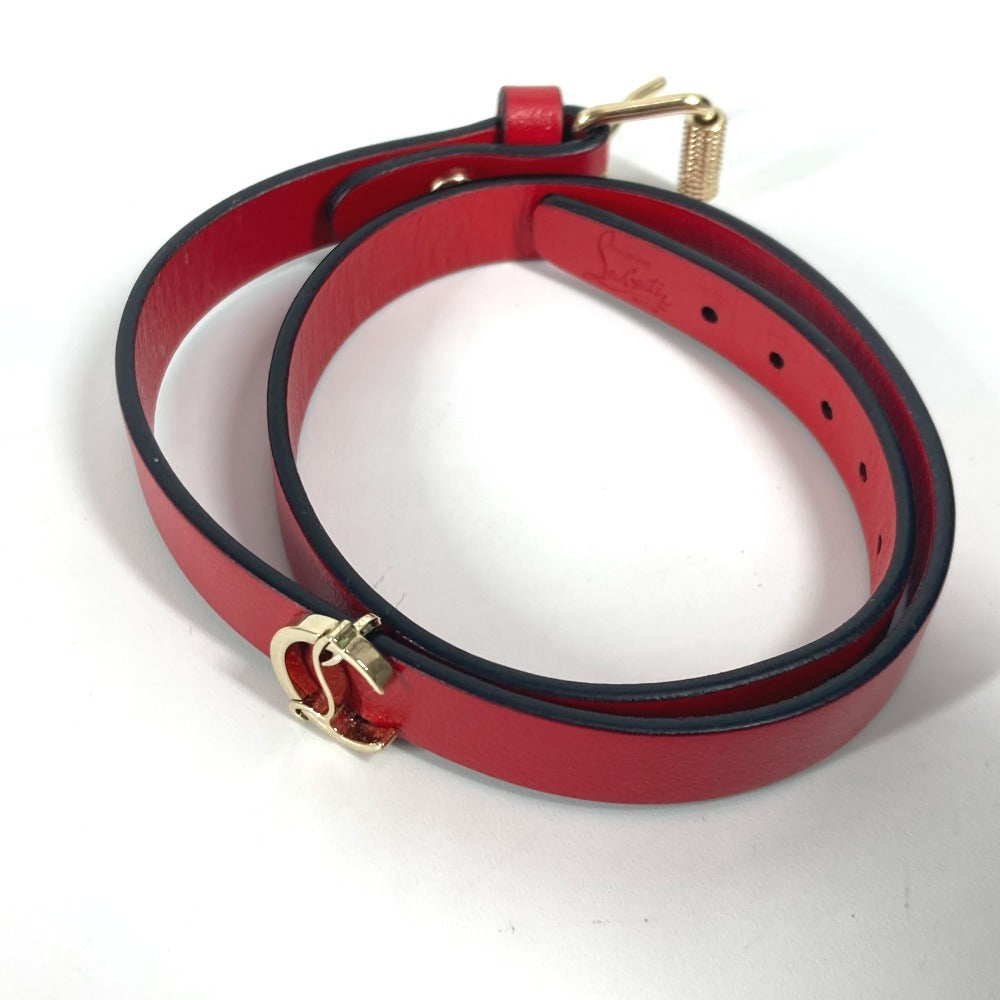 Christian Louboutin 1205077 Loubilink ルビリンク CL ロゴ 2重ブレス アクセサリー ブレスレット レザー レディース レッド - brandshop-reference