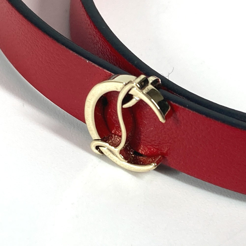 Christian Louboutin 1205077 Loubilink ルビリンク CL ロゴ 2重ブレス アクセサリー ブレスレット レザー レディース レッド - brandshop-reference