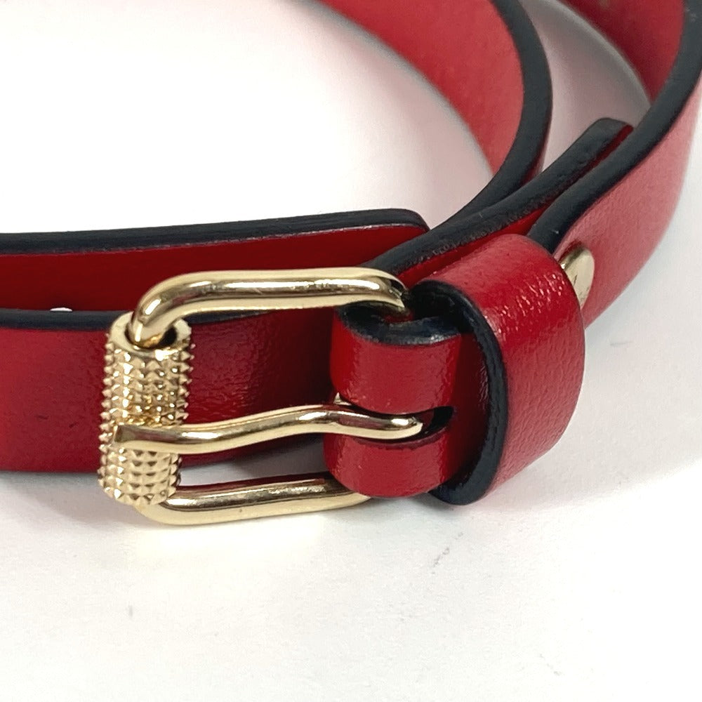 Christian Louboutin 1205077 Loubilink ルビリンク CL ロゴ 2重ブレス アクセサリー ブレスレット レザー レディース レッド - brandshop-reference