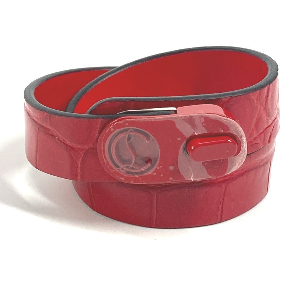 Christian Louboutin 3205169 CLロゴ 2重 バングル アクセサリー ブレスレット レザー レディース レッド - brandshop-reference