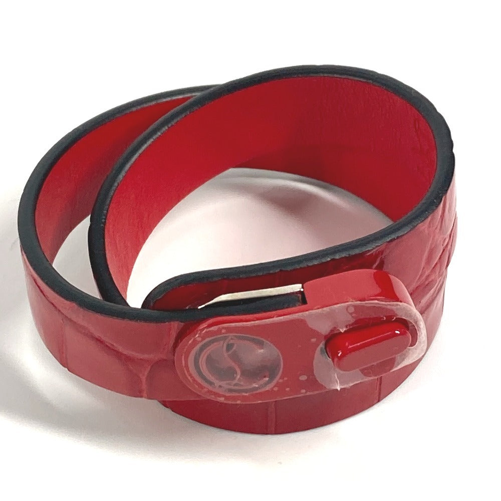 Christian Louboutin 3205169 CLロゴ 2重 バングル アクセサリー ブレスレット レザー レディース レッド - brandshop-reference