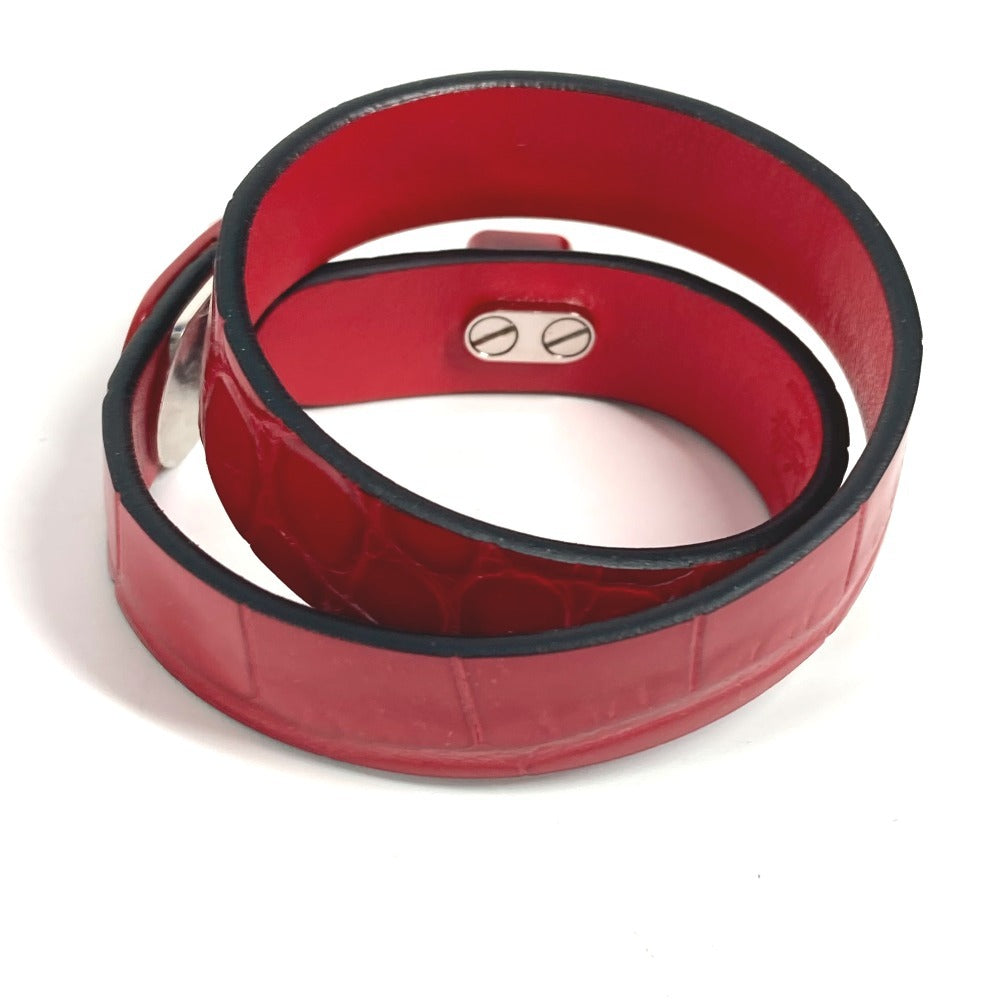 Christian Louboutin 3205169 CLロゴ 2重 バングル アクセサリー ブレスレット レザー レディース レッド - brandshop-reference