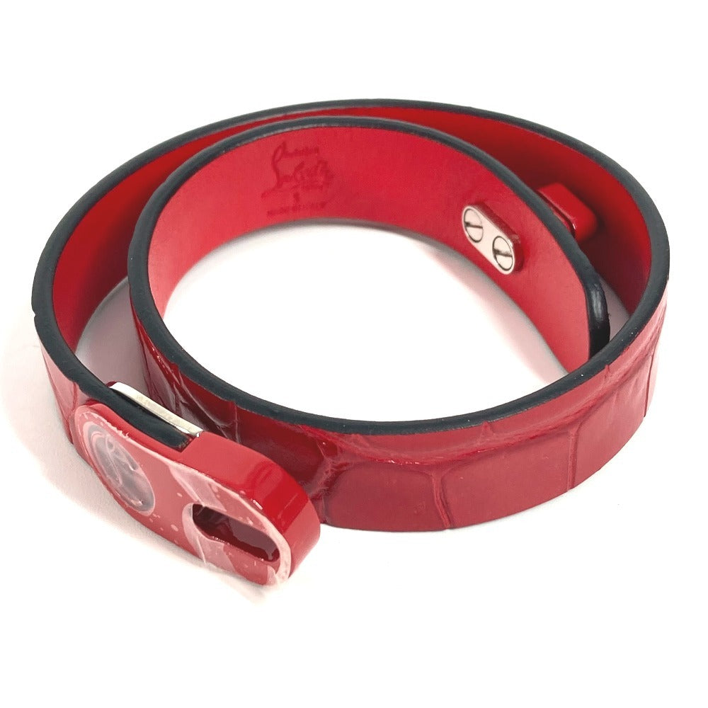 Christian Louboutin 3205169 CLロゴ 2重 バングル アクセサリー ブレスレット レザー レディース レッド - brandshop-reference