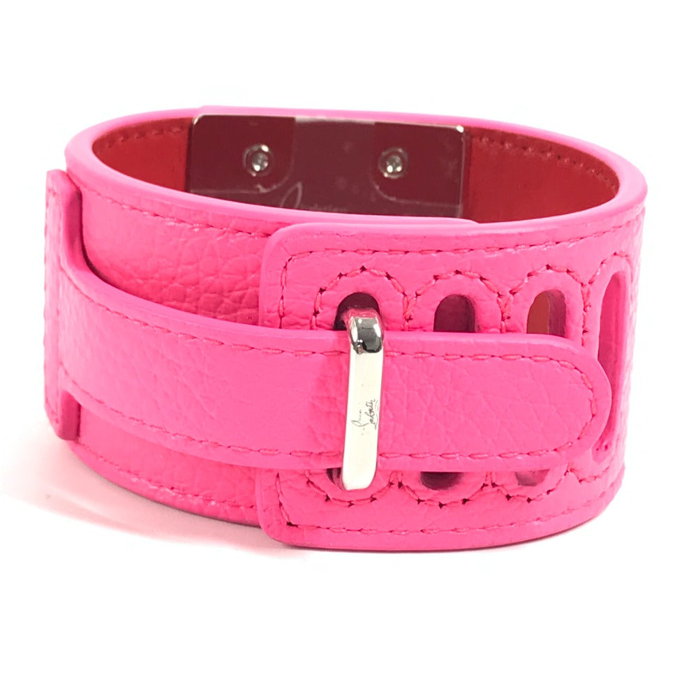 Christian Louboutin 3225023 W CARASKY ロゴ バングル アクセサリー ブレスレット レザー レディース ピンク - brandshop-reference