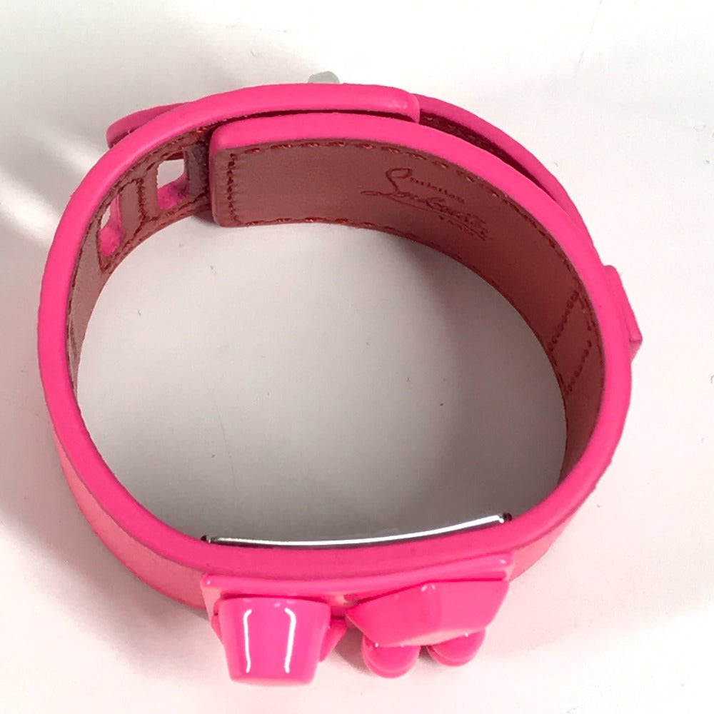 Christian Louboutin 3225023 W CARASKY ロゴ バングル アクセサリー ブレスレット レザー レディース ピンク - brandshop-reference