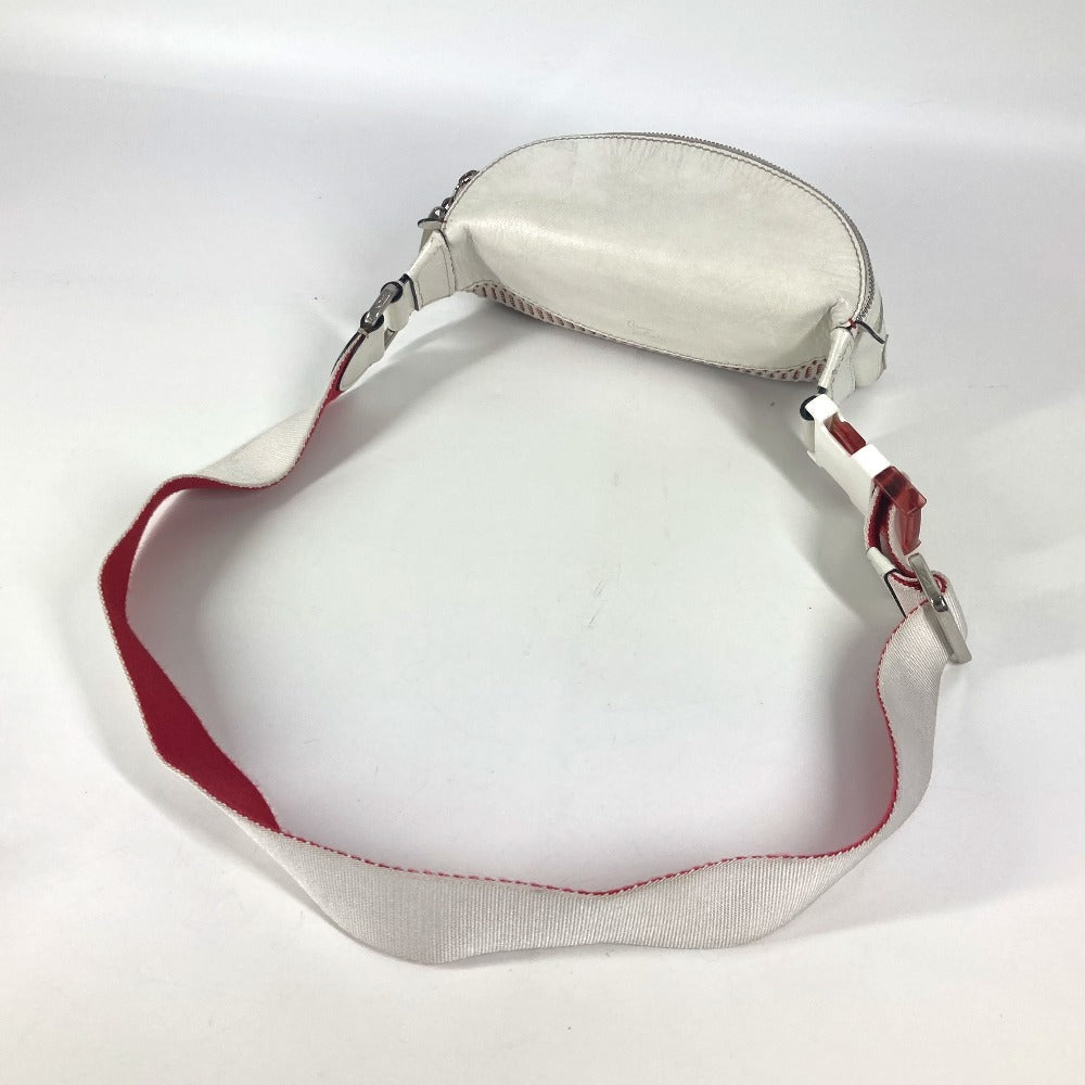 Christian Louboutin マリージェーン ロゴ メッシュ カバン ベルトバッグ クロス ショルダーバッグ ボディバッグ レザー ユニセックス ホワイト - brandshop-reference