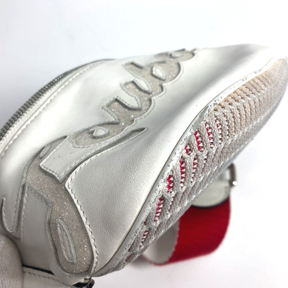 Christian Louboutin マリージェーン ロゴ メッシュ カバン ベルトバッグ クロス ショルダーバッグ ボディバッグ レザー ユニセックス ホワイト - brandshop-reference