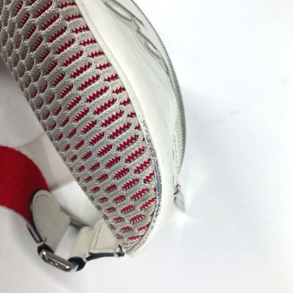 Christian Louboutin マリージェーン ロゴ メッシュ カバン ベルトバッグ クロス ショルダーバッグ ボディバッグ レザー ユニセックス ホワイト - brandshop-reference