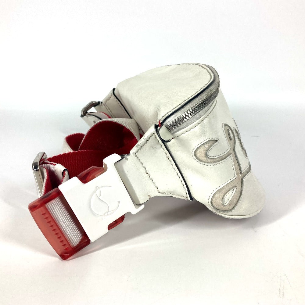 Christian Louboutin マリージェーン ロゴ メッシュ カバン ベルトバッグ クロス ショルダーバッグ ボディバッグ レザー ユニセックス ホワイト - brandshop-reference