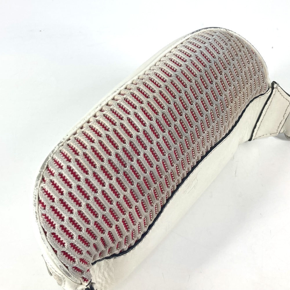 Christian Louboutin マリージェーン ロゴ メッシュ カバン ベルトバッグ クロス ショルダーバッグ ボディバッグ レザー ユニセックス ホワイト - brandshop-reference