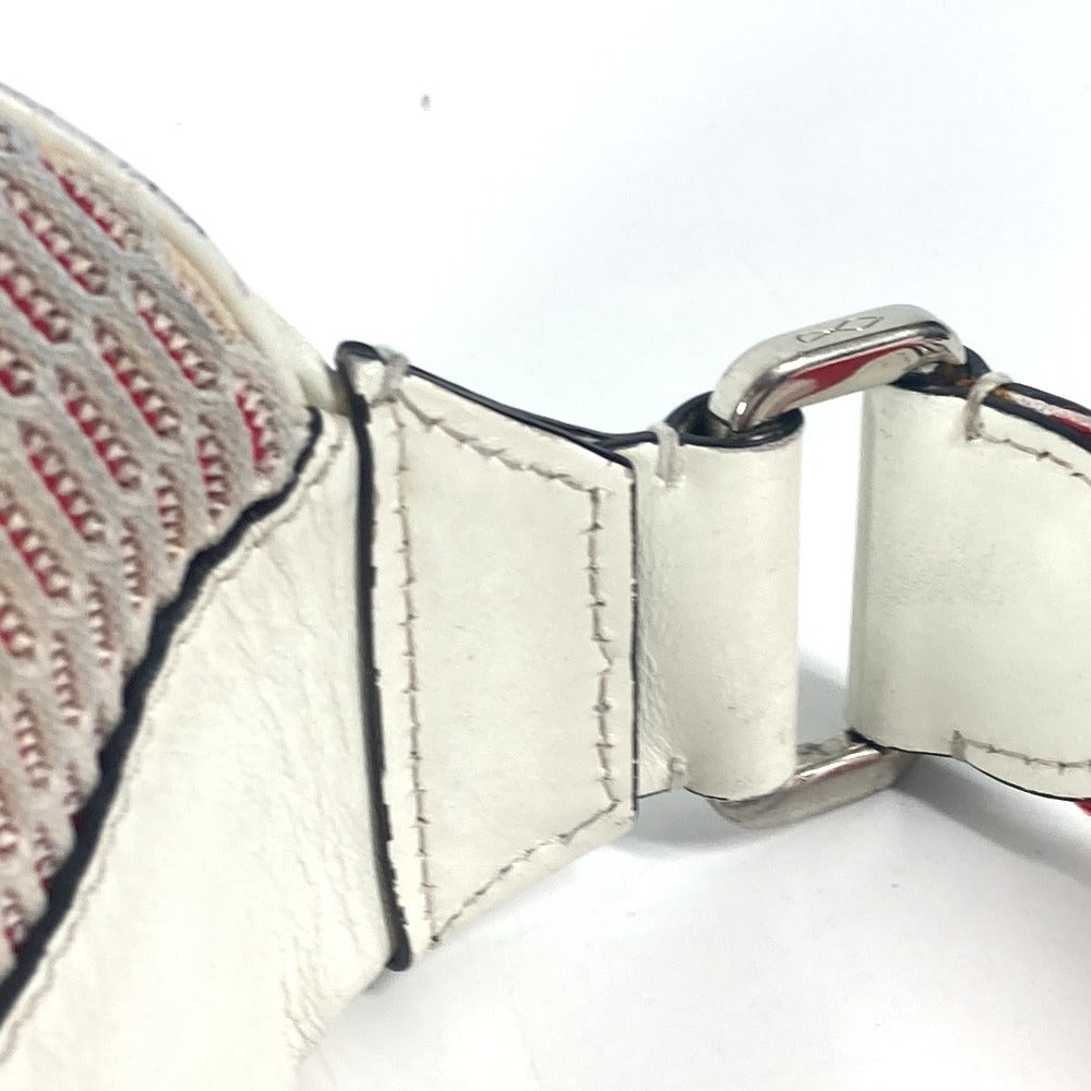 Christian Louboutin マリージェーン ロゴ メッシュ カバン ベルトバッグ クロス ショルダーバッグ ボディバッグ レザー ユニセックス ホワイト - brandshop-reference