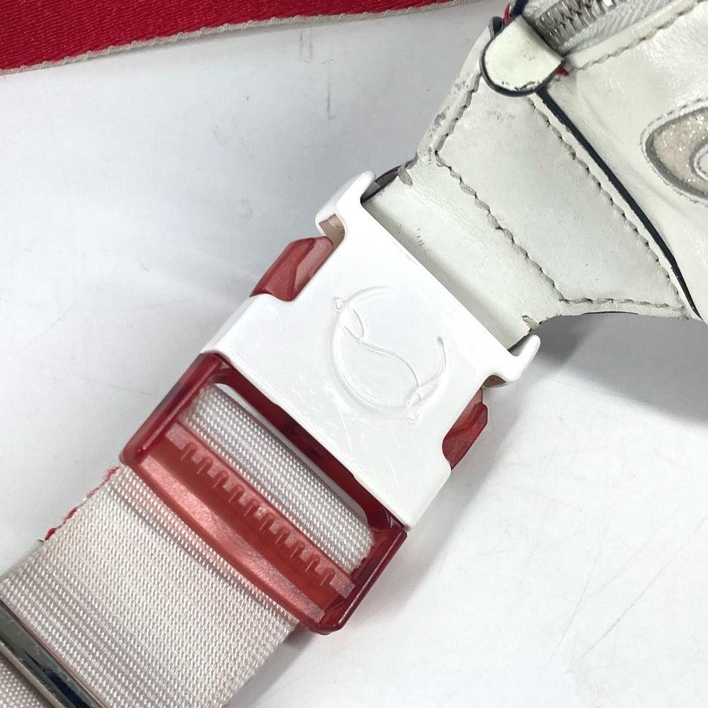 Christian Louboutin マリージェーン ロゴ メッシュ カバン ベルトバッグ クロス ショルダーバッグ ボディバッグ レザー ユニセックス ホワイト - brandshop-reference