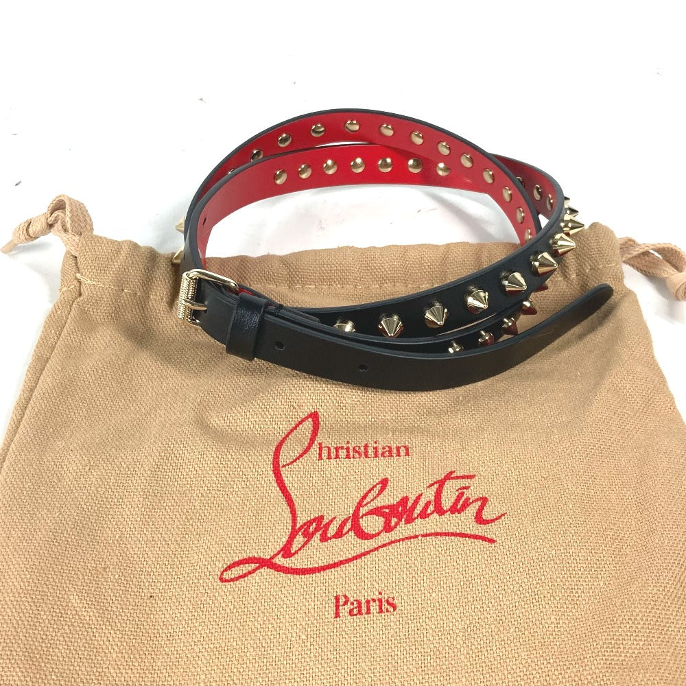 Christian Louboutin スタッズ 細ベルト アクセサリー ベルト レザー レディース ブラック