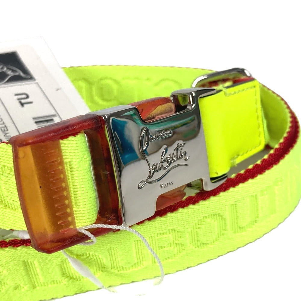 Christian Louboutin 1205286 ロゴ ガチャベルト アクセサリー ベルト キャンバス ユニセックス ネオンイエロー - brandshop-reference