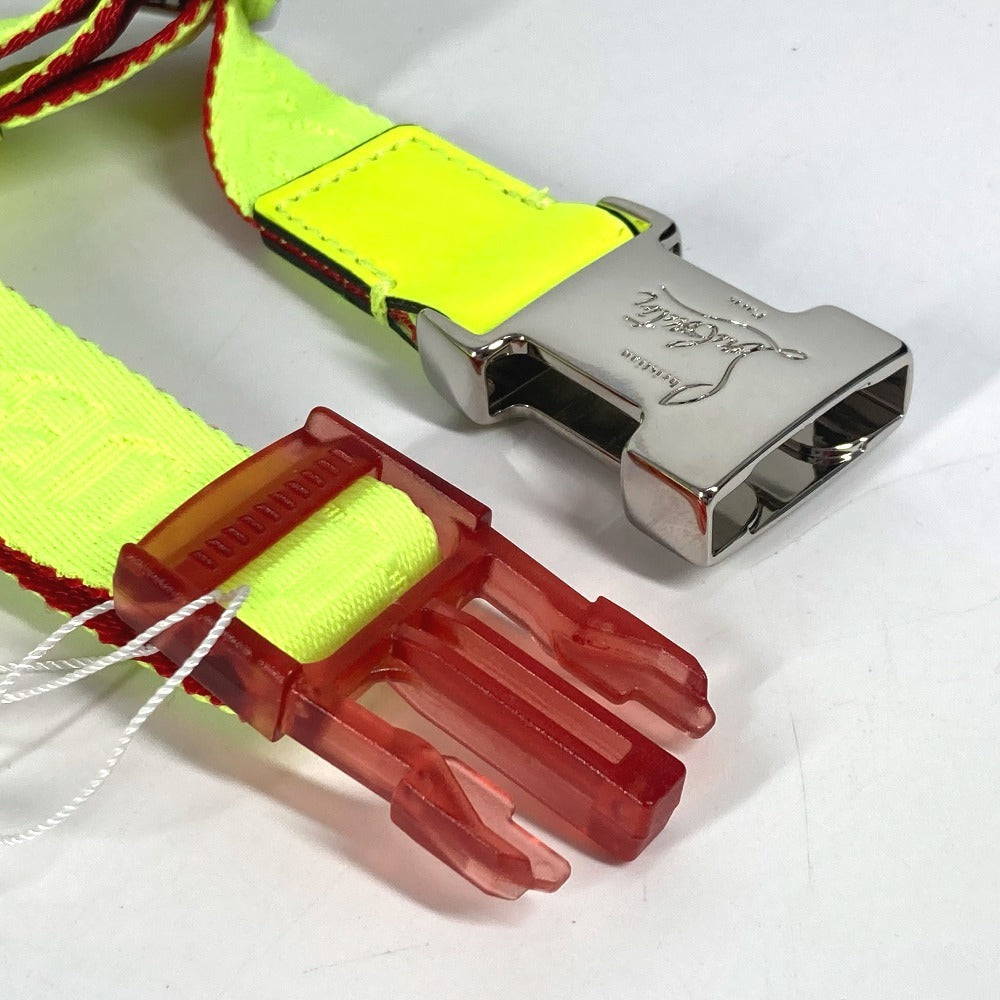 Christian Louboutin 1205286 ロゴ ガチャベルト アクセサリー ベルト キャンバス ユニセックス ネオンイエロー - brandshop-reference