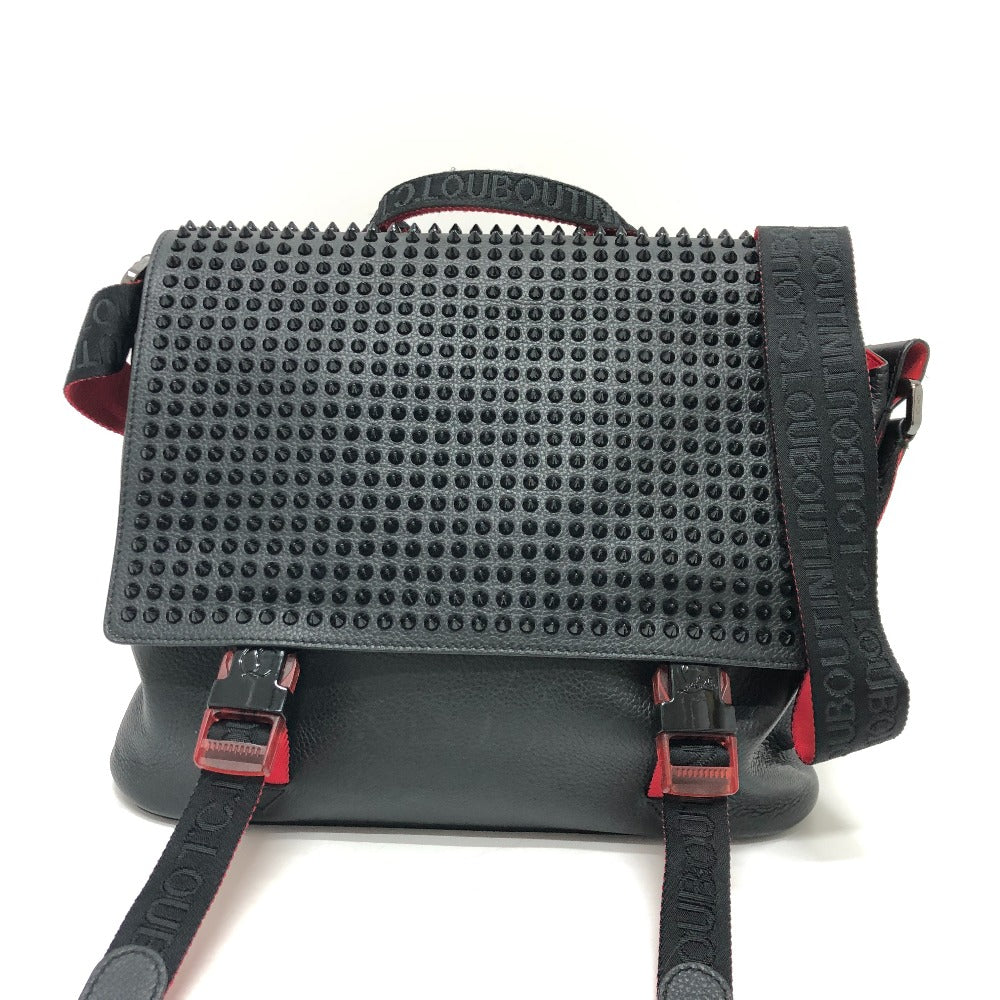 Christian Louboutin 3195233 スタッズ ルビクリック メッセンジャーバッグ バック カバン ショルダーバッグ レザー ユニセックス ブラック - brandshop-reference
