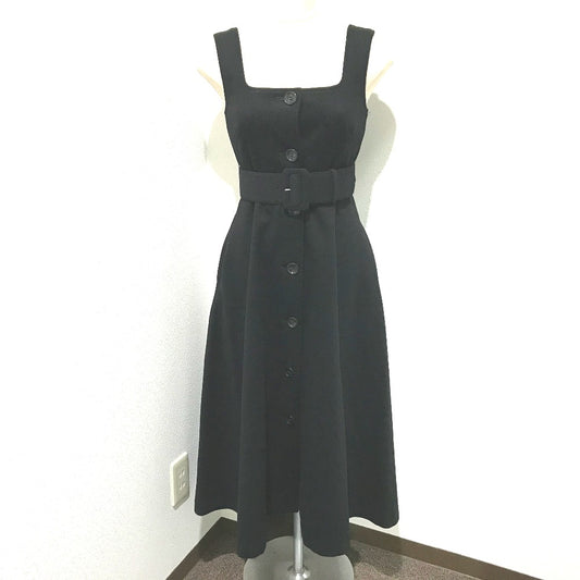 JILLSTUART 092-7240038 with tags, belt included, Saeko x sweet collaboration Larisa dress, wool, black, women's