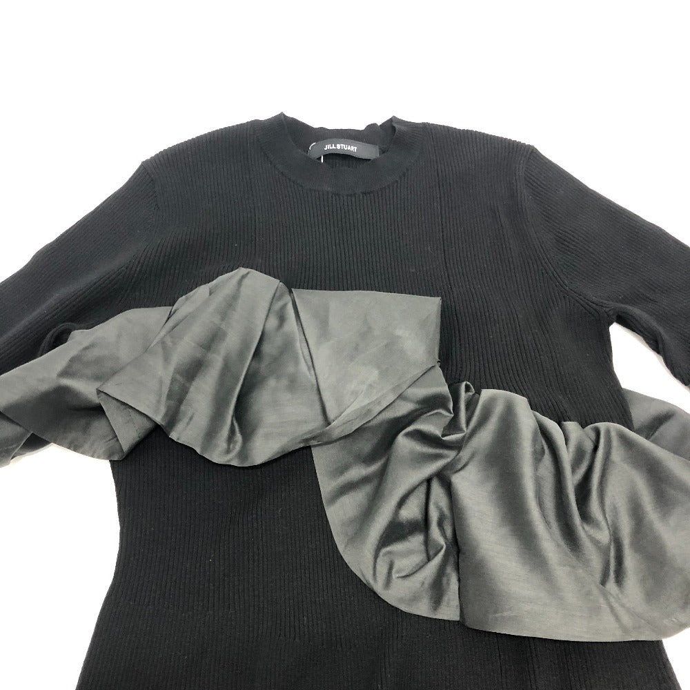 JILLSTUART ニット フリル アパレル ドレス ロングワンピース ワンピース レーヨン レディース ブラック - brandshop-reference