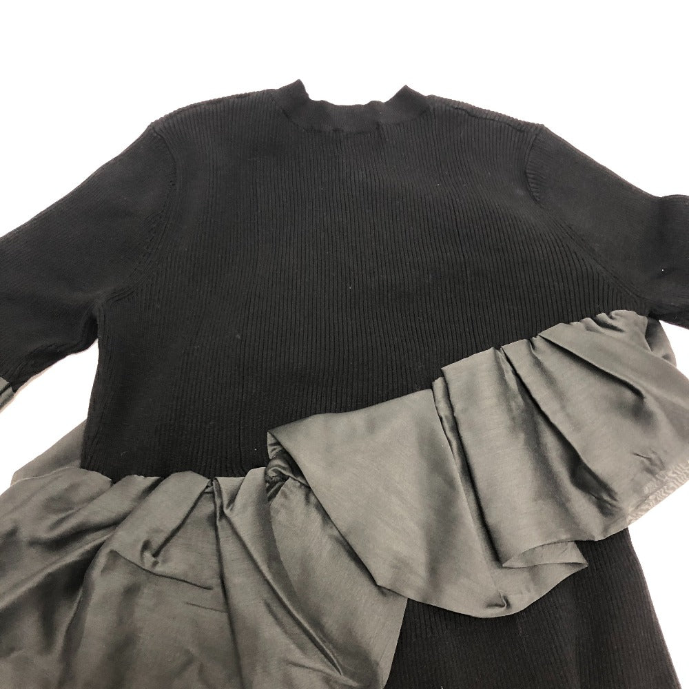 JILLSTUART ニット フリル アパレル ドレス ロングワンピース ワンピース レーヨン レディース ブラック - brandshop-reference