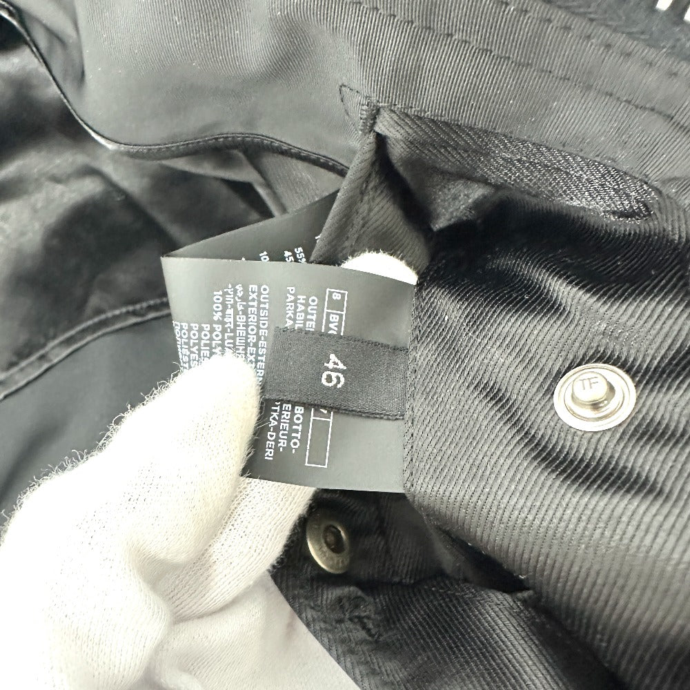 TOM FORD TFO637 WZIP レザーパイピング フーデッド アパレル モッズコート ナイロン メンズ ブラック - brandshop-reference