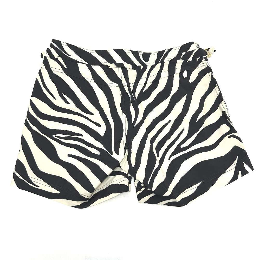 TOM FORD ゼブラ スイムパンツ 海パン ポケット付き ショートパンツ 水着 ポリエステル メンズ ホワイト - brandshop-reference