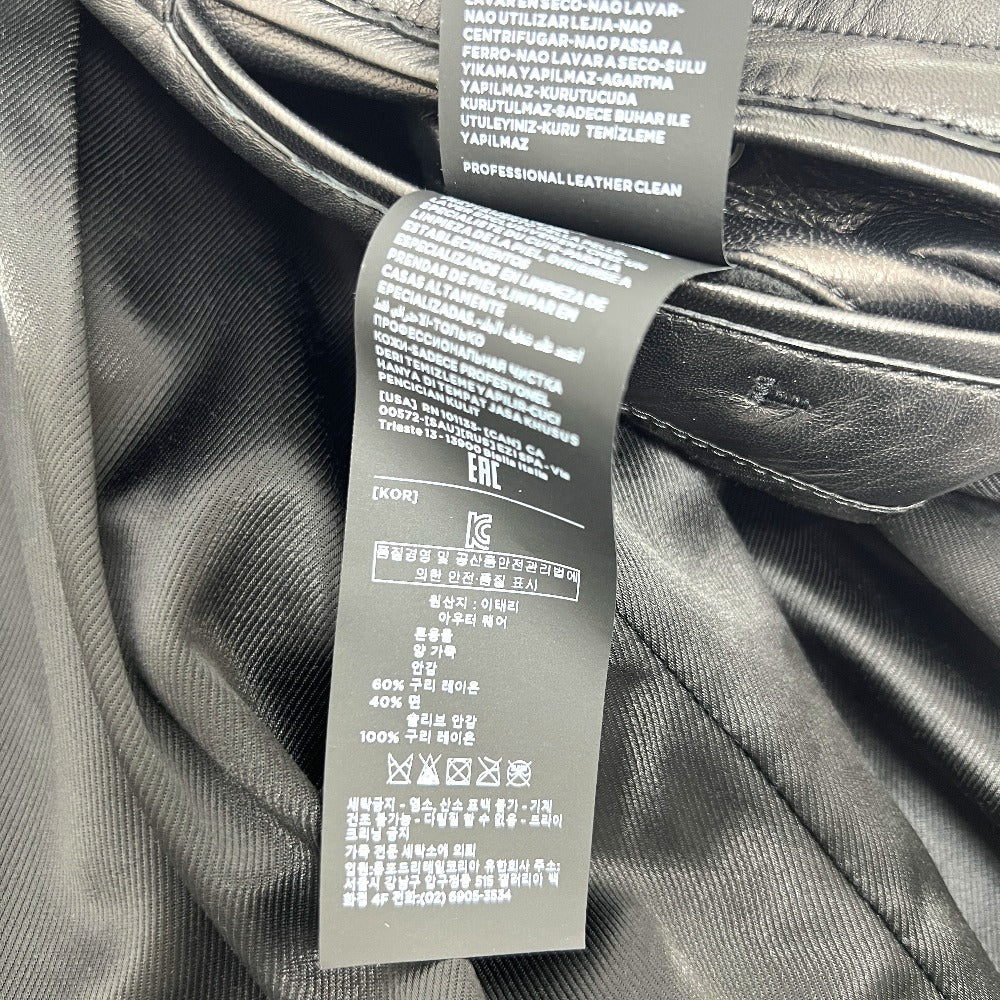 TOM FORD BA408 TFL968 ジップアップ ブルゾン アウター アパレル ライダースジャケット ラムレザー メンズ ブラック