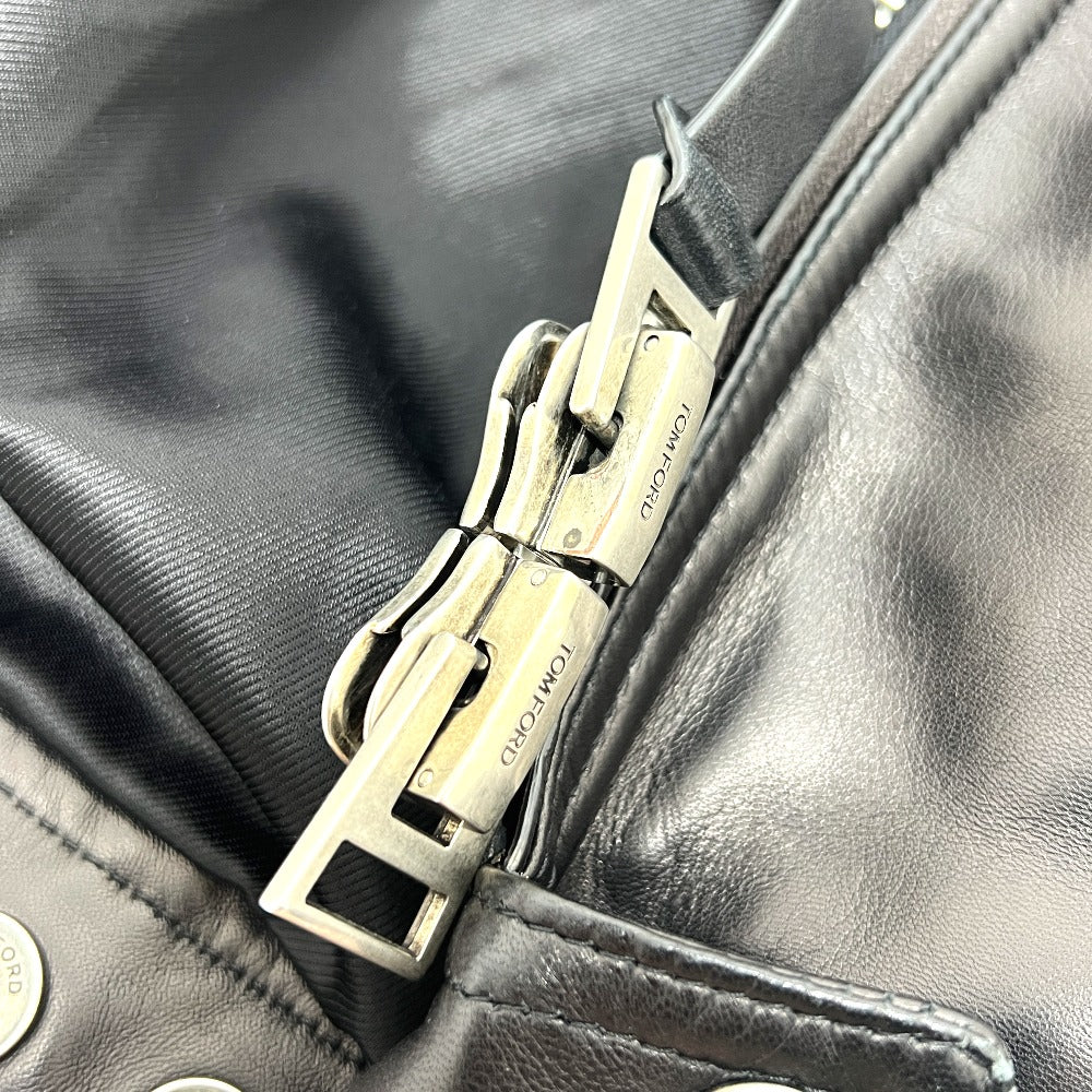 TOM FORD BA408 TFL968 ジップアップ ブルゾン アウター アパレル ライダースジャケット ラムレザー メンズ ブラック