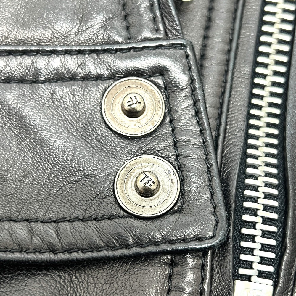TOM FORD BA408 TFL968 ジップアップ ブルゾン アウター アパレル ライダースジャケット ラムレザー メンズ ブラック