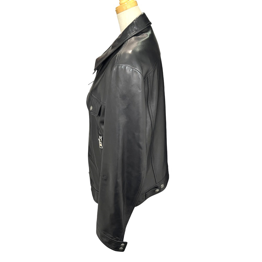 TOM FORD BA408 TFL968 ジップアップ ブルゾン アウター アパレル ライダースジャケット ラムレザー メンズ ブラック