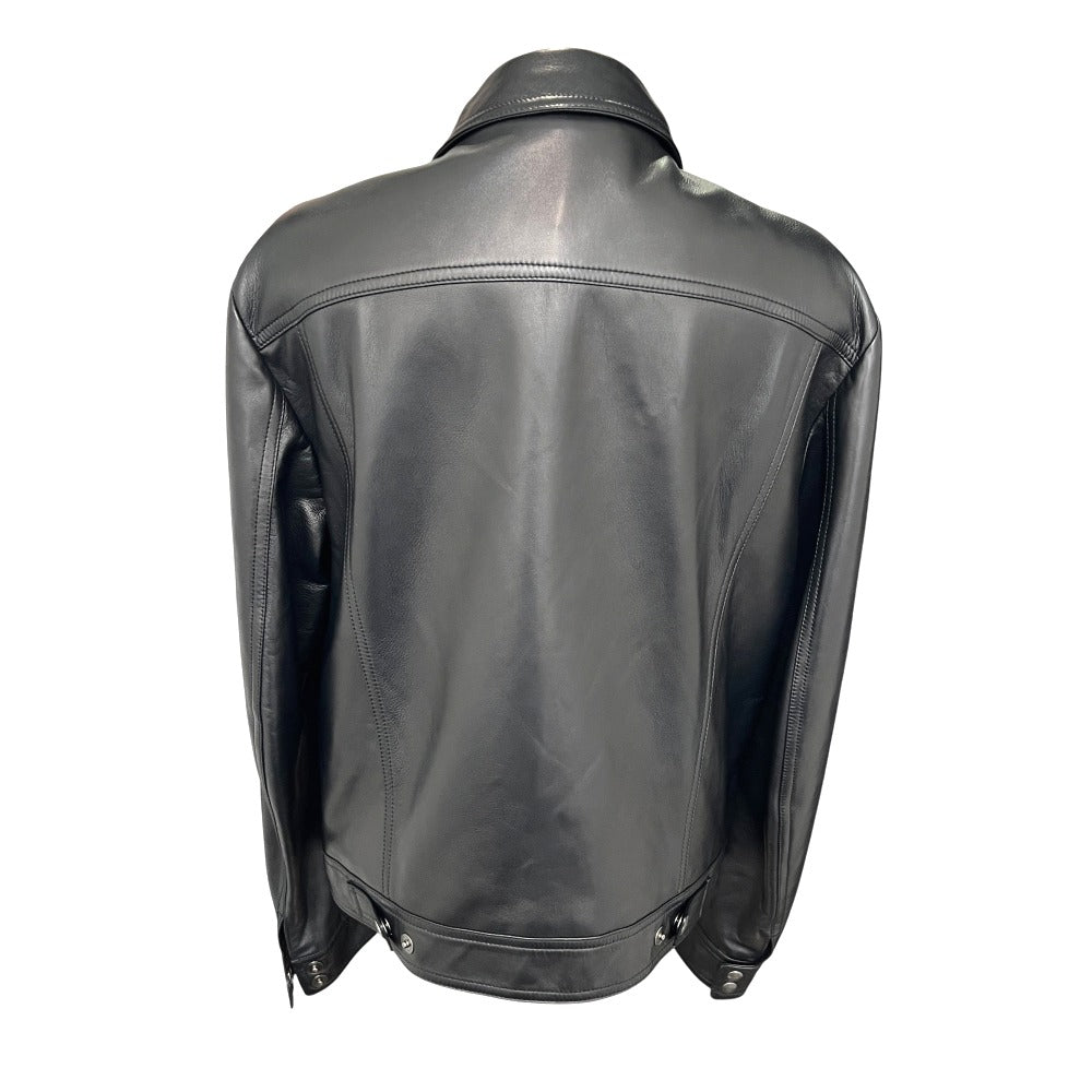 TOM FORD BA408 TFL968 ジップアップ ブルゾン アウター アパレル ライダースジャケット ラムレザー メンズ ブラック