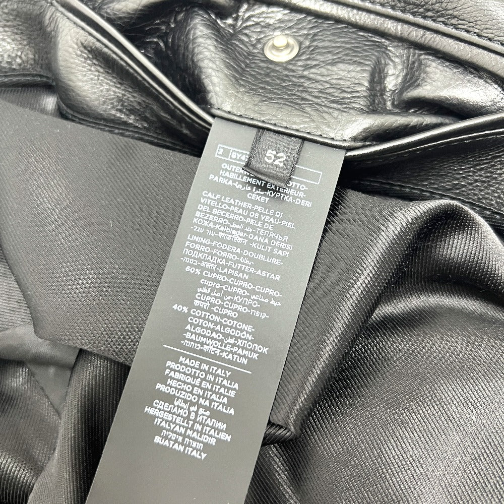 TOM FORD BY475 TFL856 編み込み ジップアップ ダウン アパレル ライダースジャケット レザー メンズ ブラック