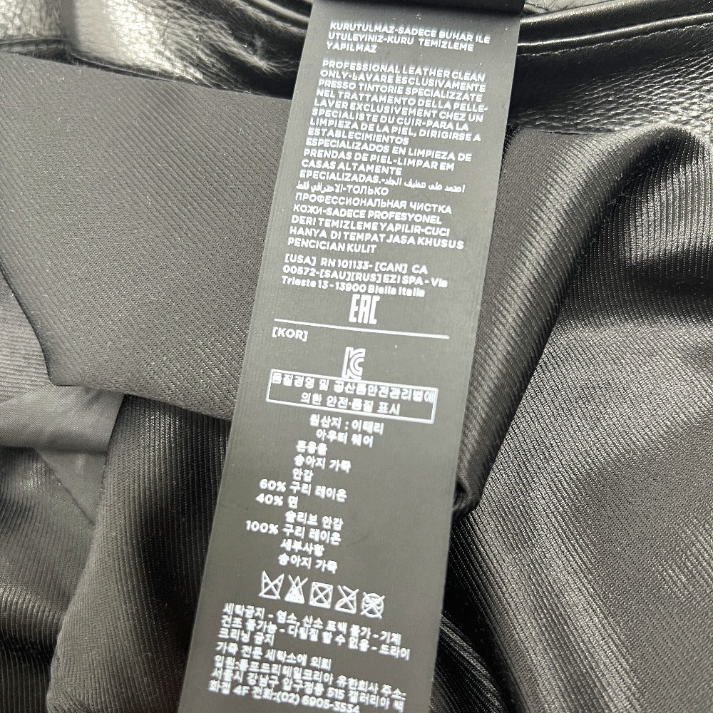 TOM FORD BY475 TFL856 編み込み ジップアップ ダウン アパレル ライダースジャケット レザー メンズ ブラック