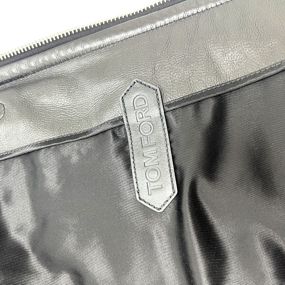 TOM FORD BY475 TFL856 編み込み ジップアップ ダウン アパレル ライダースジャケット レザー メンズ ブラック