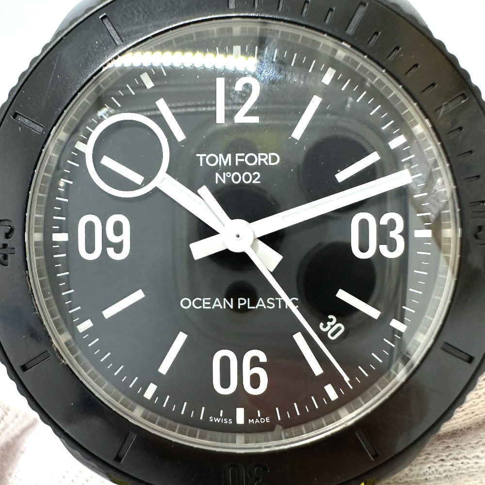 TOM FORD No.002 Ocean Plastic Sports Timepiece Automatic Wristwatch SS Black Used