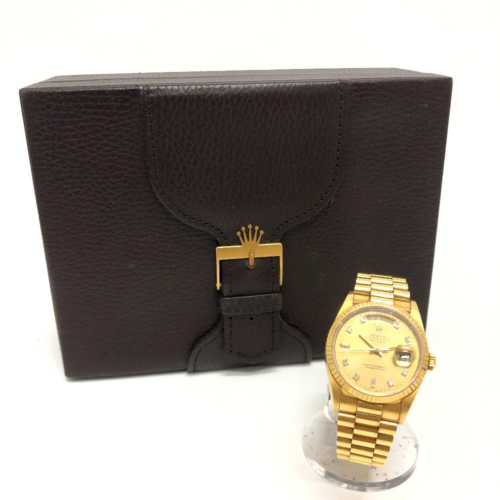 ROLEX 18238A K18 Solid Day Date 10P Diamond Automatic Winding Watch Watch K18 Men's Gold