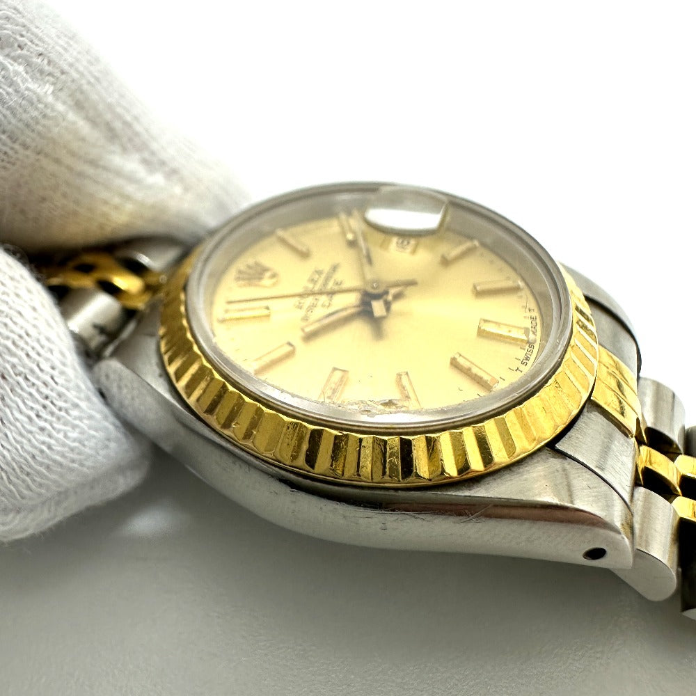 ROLEX 69173 デイトジャスト 自動巻き 腕時計 SS/K18YG レディース シルバー