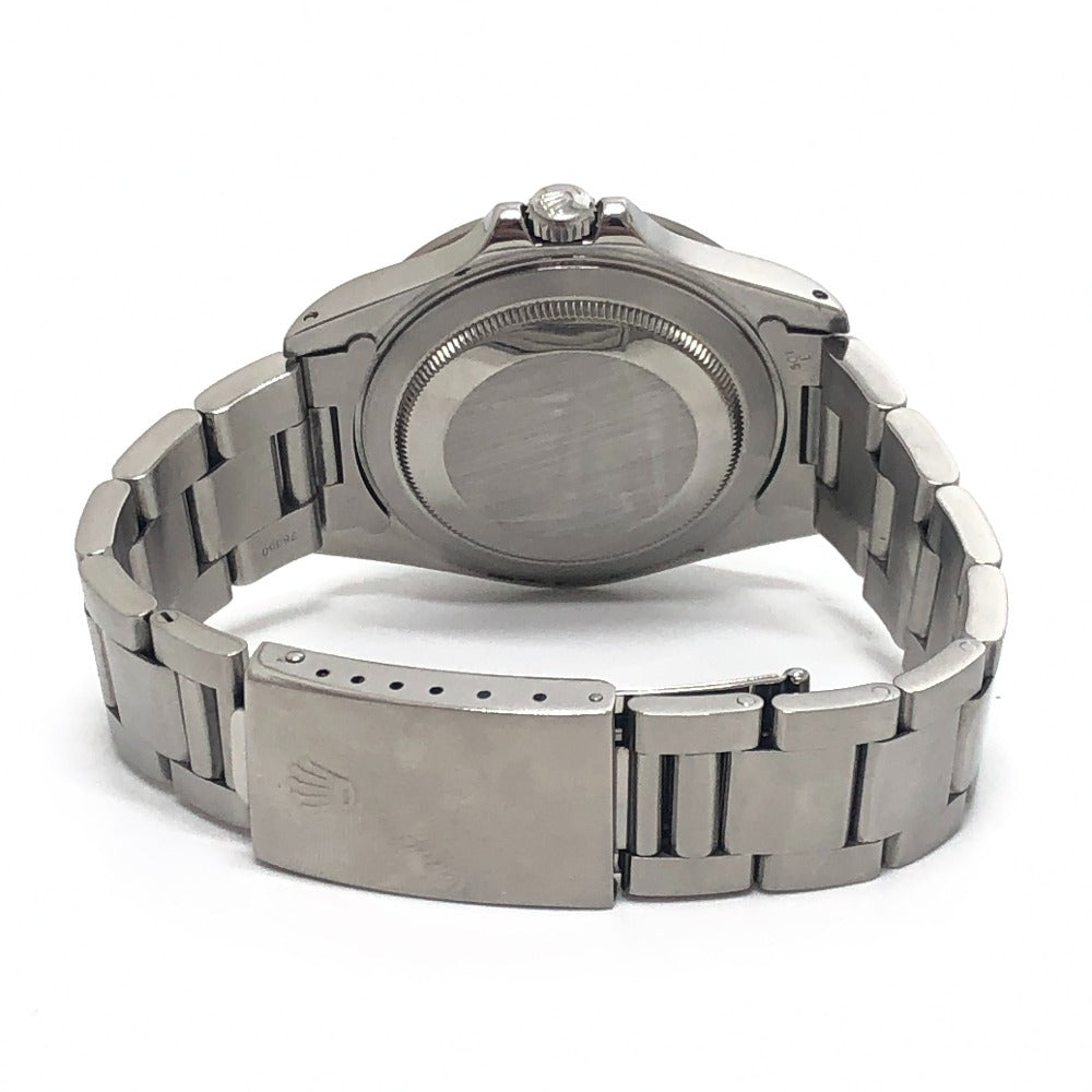 ROLEX 16570 Explorer II X-serial Automatic Date Watch Black Dial Wristwatch SS Men's Silver