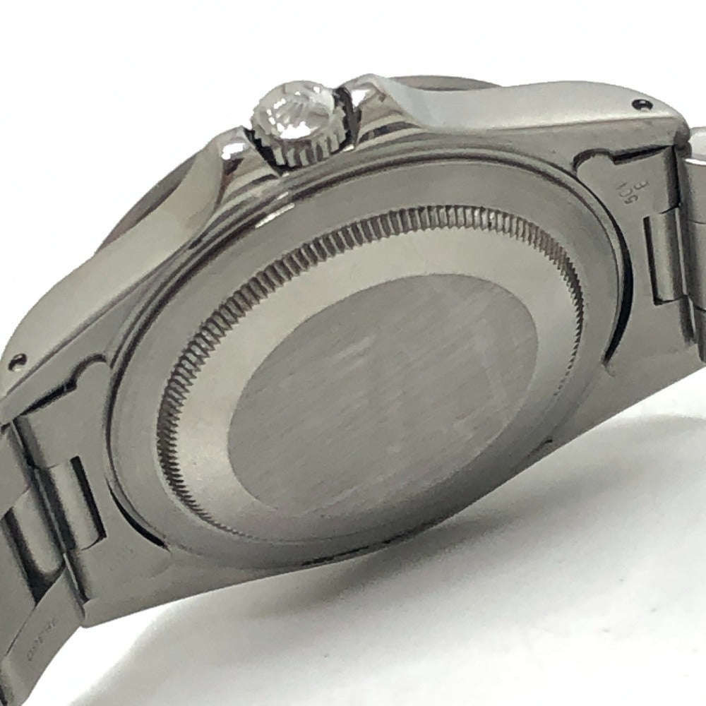 ROLEX 16570 Explorer II X-serial Automatic Date Watch Black Dial Wristwatch SS Men's Silver