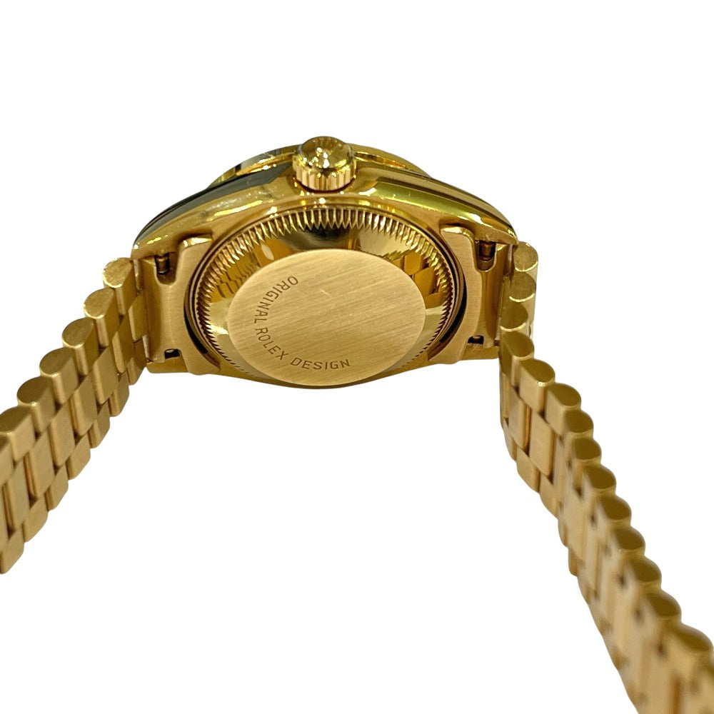 ROLEX 69088 デイトジャスト K18無垢 10Pダイヤ ベゼル ダイヤモンド×サファイア 自動巻き 腕時計 K18YG レディース ゴールド