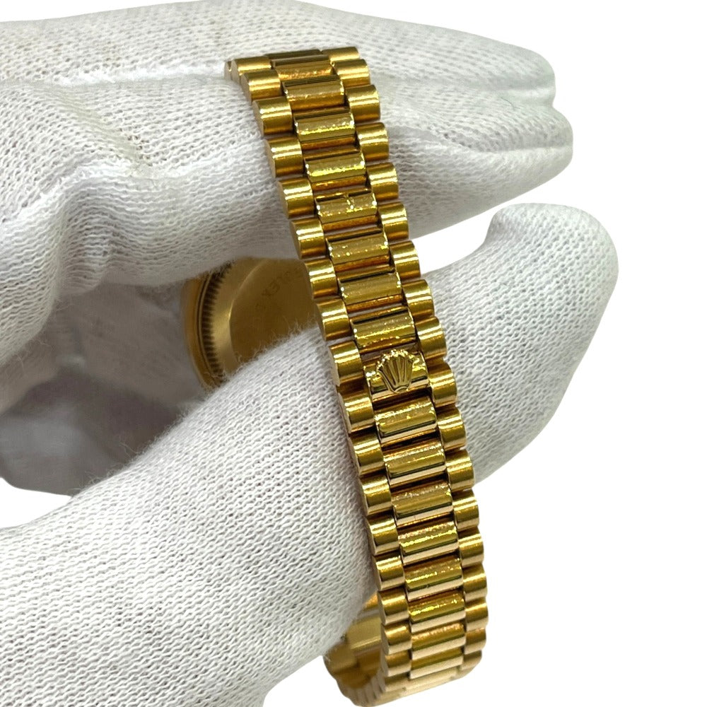 ROLEX 69088 デイトジャスト K18無垢 10Pダイヤ ベゼル ダイヤモンド×サファイア 自動巻き 腕時計 K18YG レディース ゴールド
